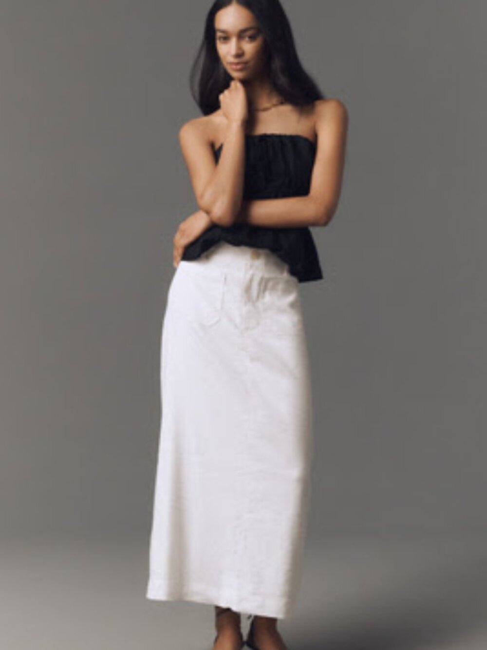 The Colette Linen Blend Maxi Skirt by Maeve